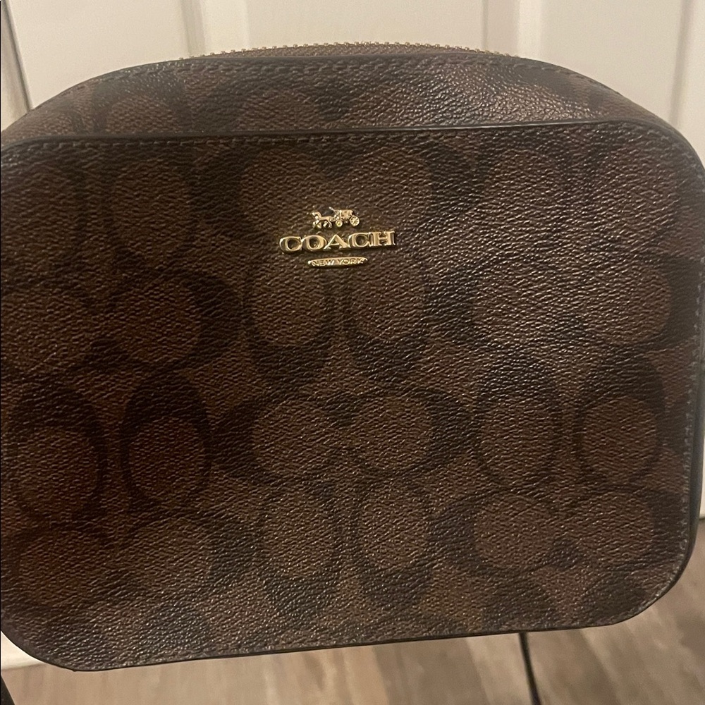 Coach Dark Brown Signature Crossbody